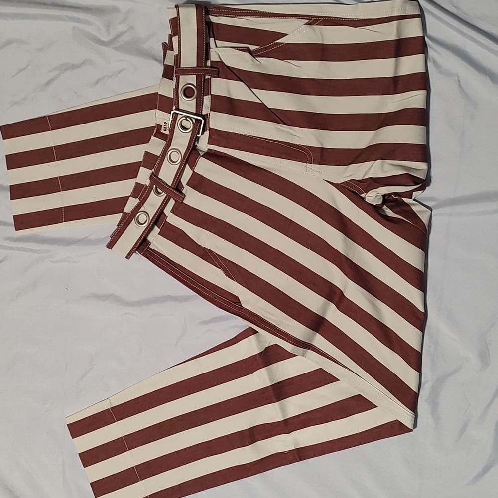 Uniq Striped Belted Pants